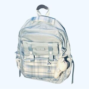 Kawaii Aesthetic Blue Backpack Large Capacity Cute School Bag w/ Accessories